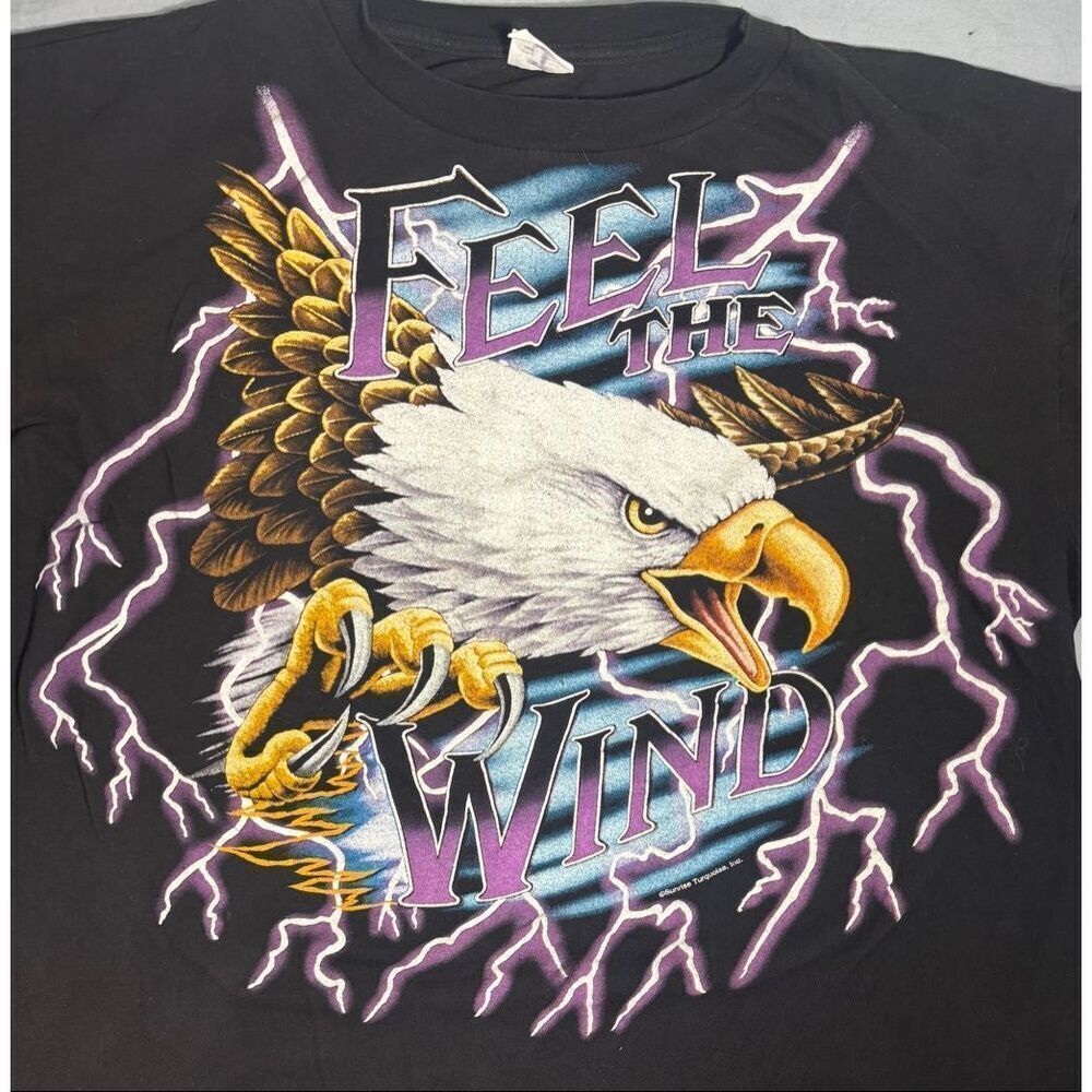 Vintage USA Thunder Feel The Wind Kanye West Lightning T-shirt Mens XXL FLAWS